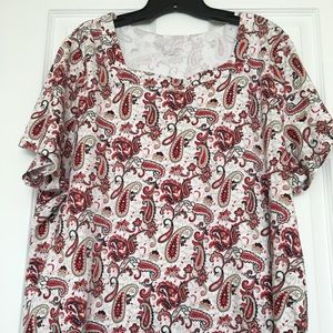Kim Rogers Red Paisley shirt - 3X